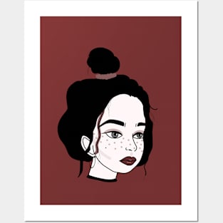 girl with freckles Posters and Art